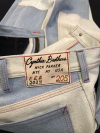 Image 3 of no.205  38x32   2-tone denim multicolor topstitch