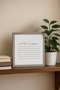 And Then It Happens...