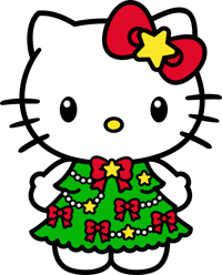 Hello Kitty Christmas tree SVG & PNG File