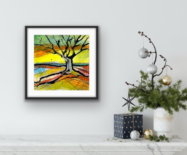 Image of Waveney Valley Willow III Original Painting - framed & glazed