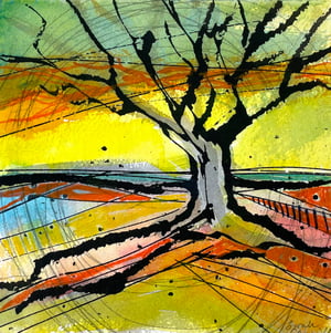 Image of Waveney Valley Willow III Original Painting - framed & glazed