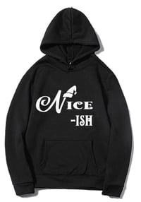 Image 3 of NICE AND NICE-ISH SANTA HAT CHRISTMAS HOODIES BLACK/WHITE