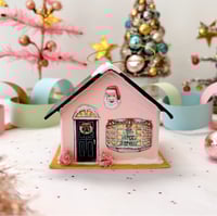 Image 3 of Black roof Christmas cottage ornament 