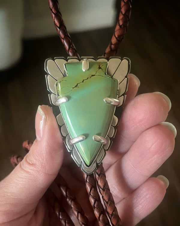 Image of Turquoise Arrowhead Bolo Tie