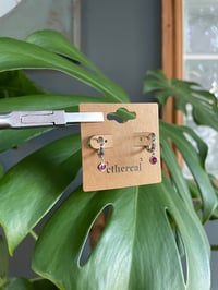 Image 5 of Silver Rose Drop Huggies