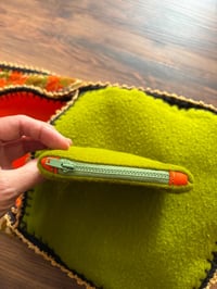 Image 8 of Artisan Crochet Vintage Fabric Tapestry Purse Orange Floral