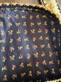 Image 7 of Artisan Crochet Vintage Fabric Floral Tapestry Purse 