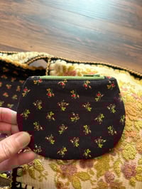 Image 8 of Artisan Crochet Vintage Fabric Floral Tapestry Purse 