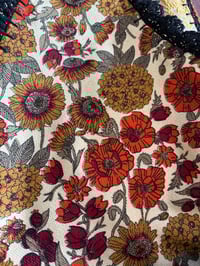 Image 7 of Artisan Crochet Vintage Fabric Gold Damask Tapestry Purse 