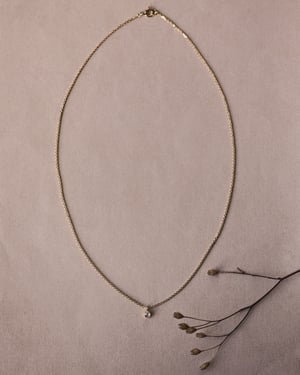 Image of 18ct yellow gold 3.0mm rose-cut diamond necklace - Milled edge setting 