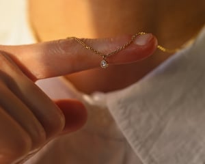 Image of 18ct yellow gold 3.0mm rose-cut diamond necklace - Milled edge setting 