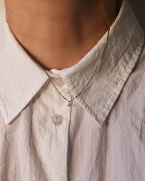 Image of 18ct yellow gold 3.0mm rose-cut diamond necklace - Milled edge setting 