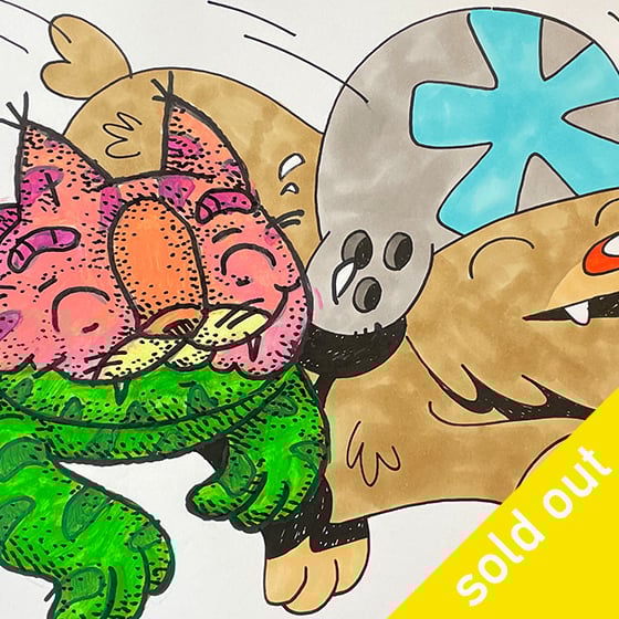 Image of Schmuddel Cat & Bear No.5 / paperwork