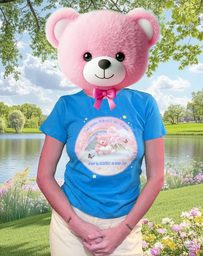  LA SEULE POLICE QUE J'M - baby tee turquoise