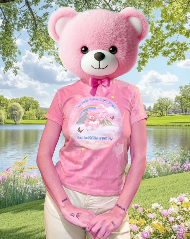  LA SEULE POLICE QUE J'M - baby tee tie'n dye rose