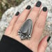 Image of Silver Sheen Obsidian Handmade Sterling Silver Bat Ring