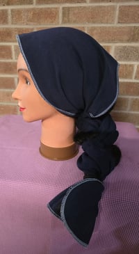 Image 1 of Pure Certified Organic Cotton Headscarf in Navy
