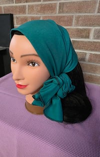 Image 1 of Pure Certified Organic Cotton Headscarf in Emerald 