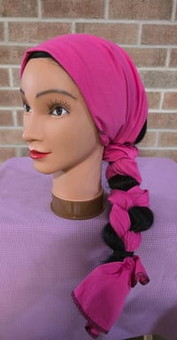 Image 1 of Pure Certified Organic Cotton Headscarf in Hot Pink