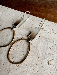 Image 3 of Dendritic agate mixed metal hoops