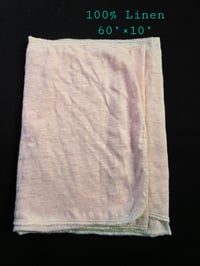 Image 2 of Pure Linen Headscarf in Light Pink