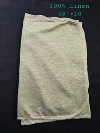 Image 2 of Pure Linen Headscarf in Sage Green 