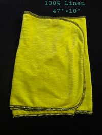 Image 2 of Pure Linen Headscarf in Lemon Lime