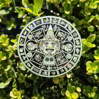 Image 2 of Glow in the Dark Aztec Calendar Mini Vinyl Sticker