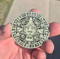 Image 3 of Glow in the Dark Aztec Calendar Mini Vinyl Sticker