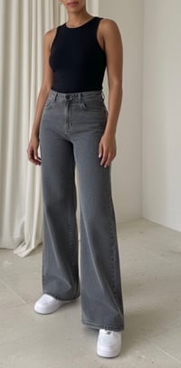 Image 2 of Jean Wide Leg gris