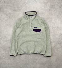 Image 1 of Patagonia Synchilla Snap-T Fleece Pullover Oatmeal Purple Small Womens 