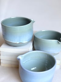 Image 5 of Sage Green Porcelain Matcha Bowl with Opalescent Glaze - 1, Large