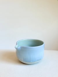 Image 1 of Sage Green Porcelain Matcha Bowl with Opalescent Glaze - 3