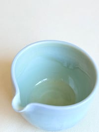 Image 4 of Sage Green Porcelain Matcha Bowl with Opalescent Glaze - 3