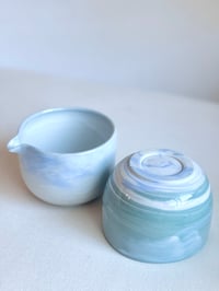 Image 5 of Light Blue Marble Matcha Bowl 