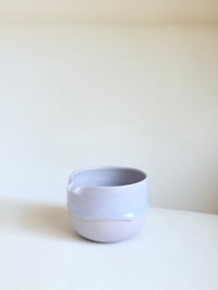 Image 1 of Lavender Matcha Bowl with Aquamarine Drip 