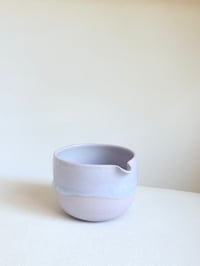 Image 2 of Lavender Matcha Bowl with Aquamarine Drip 