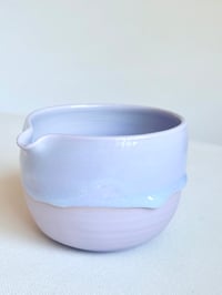 Image 3 of Lavender Matcha Bowl with Aquamarine Drip 