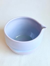 Image 5 of Lavender Matcha Bowl with Aquamarine Drip 