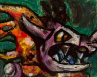 Metal Greymon, 8in x 10in, pastel on wood.