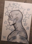 Image of Original ink and gray tone drawing of Captain America