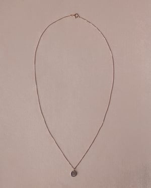 Image of Personalised 'Barleycorn' tiny rose gold disc necklace