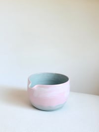 Image 1 of Pink and Sage Green Marble Porcelain Matcha Bowl - discounted