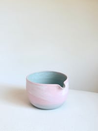 Image 2 of Pink and Sage Green Marble Porcelain Matcha Bowl - discounted