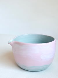 Image 3 of Pink and Sage Green Marble Porcelain Matcha Bowl - discounted