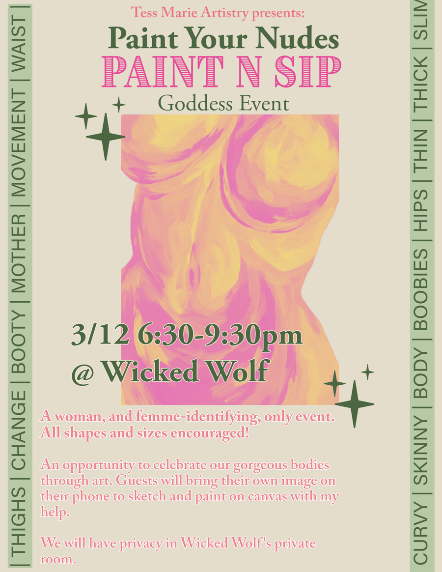 Image of "Paint Your Nudes" - Thursday 3/12 6:30-9:30pm 