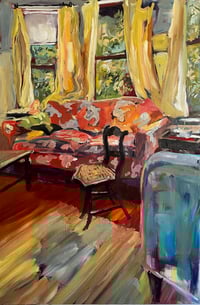 Red Couch/Yellow Curtains, Mittie Cuetara 