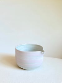 Image 2 of Pink and Sage Green Marbled Porcelain Matcha Bowl