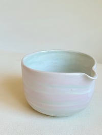 Image 3 of Pink and Sage Green Marbled Porcelain Matcha Bowl