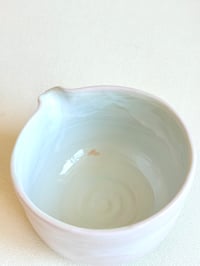 Image 4 of Pink and Sage Green Marbled Porcelain Matcha Bowl
